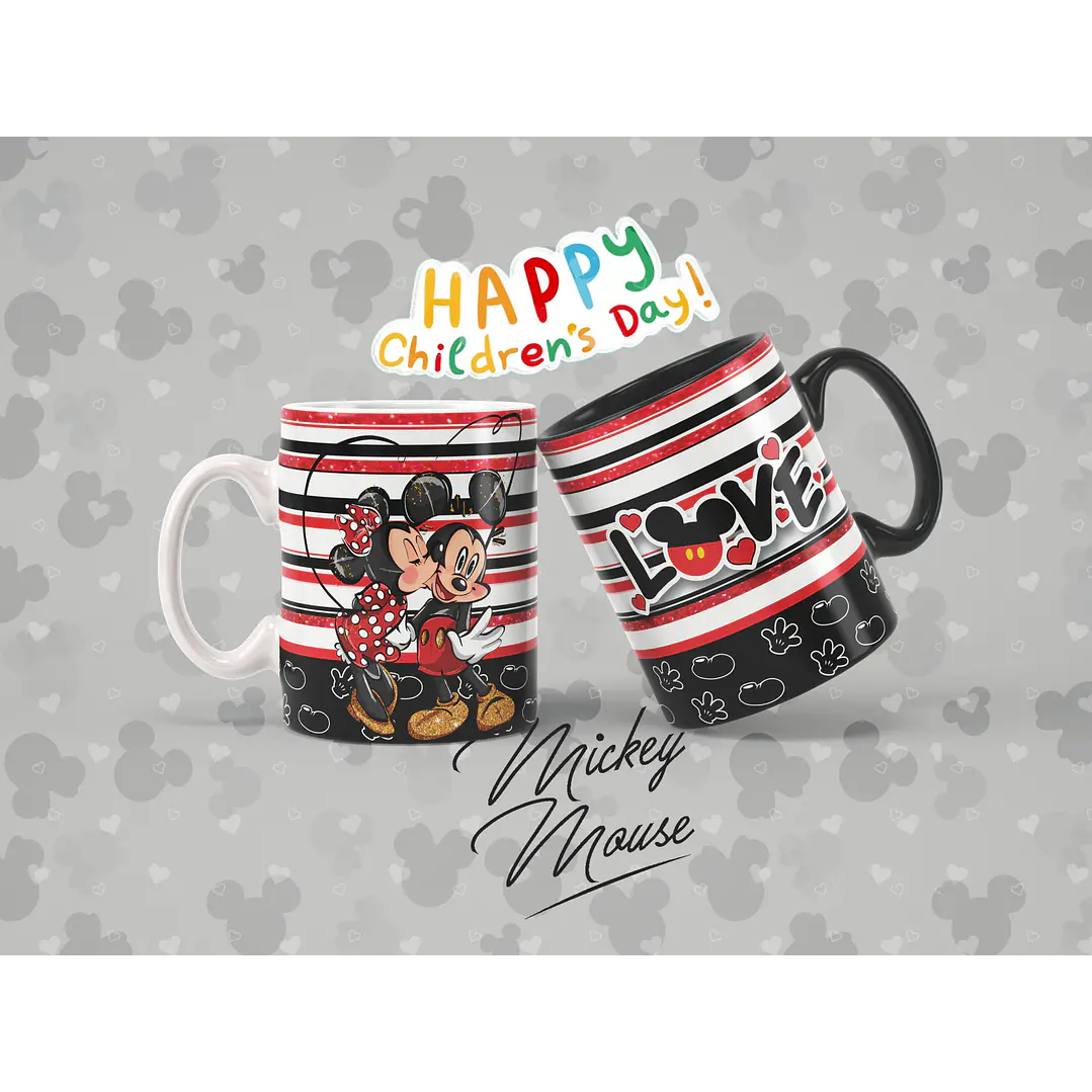 12 Artes para Caneca Disney Mickey Personagens Arquivo em Jpg 8