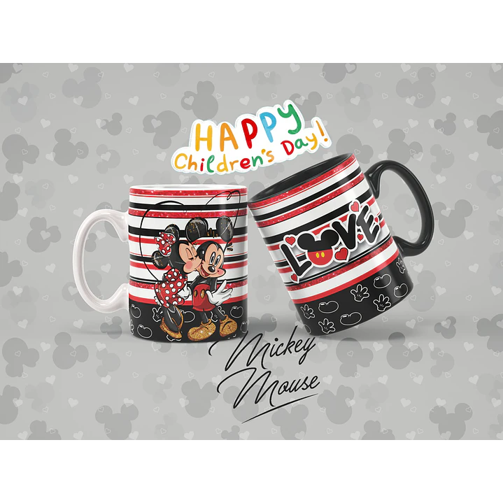 12 Artes para Caneca Disney Mickey Personagens Arquivo em Jpg 8