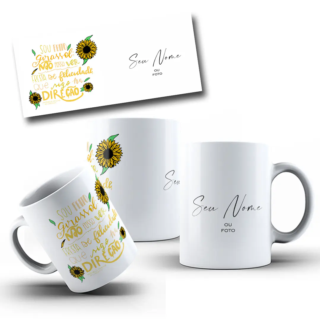 13 Artes para Caneca Girassol Arquivo Editável 7