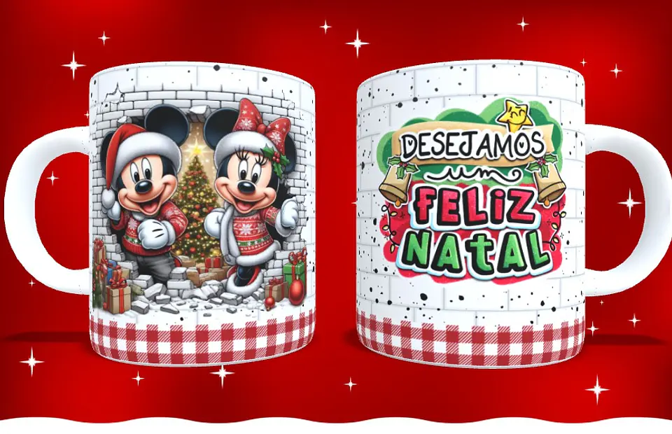 14 Artes para Caneca e Camisa Natal Mickey Arquivo em Png 1