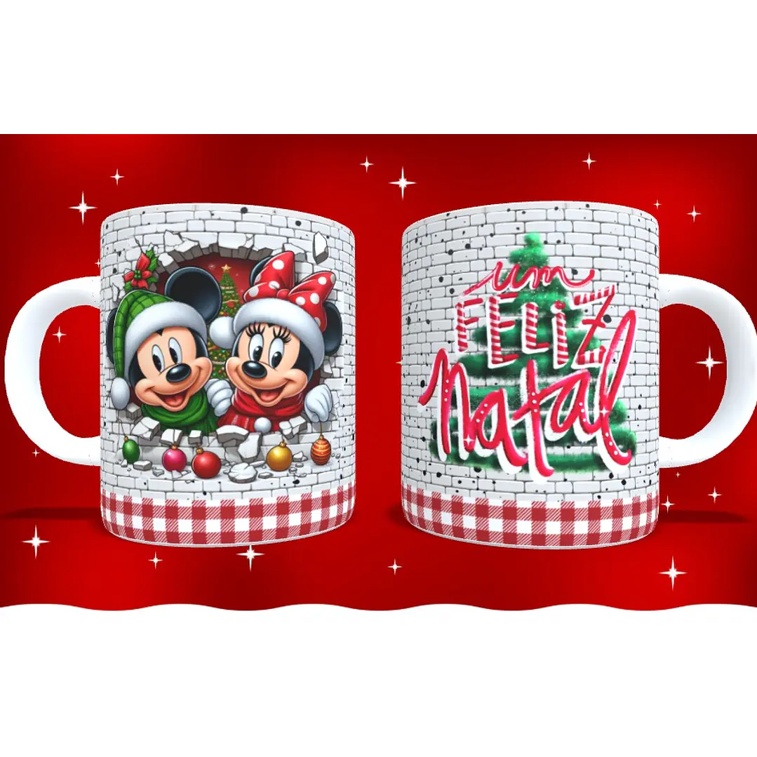 14 Artes para Caneca e Camisa Natal Mickey Arquivo em Png 2