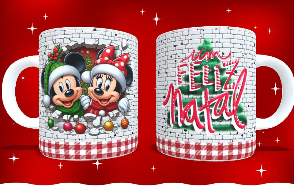 14 Artes para Caneca e Camisa Natal Mickey Arquivo em Png 2