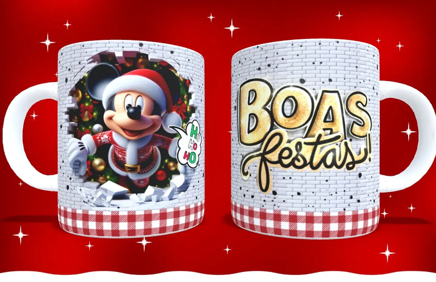 14 Artes para Caneca e Camisa Natal Mickey Arquivo em Png 3