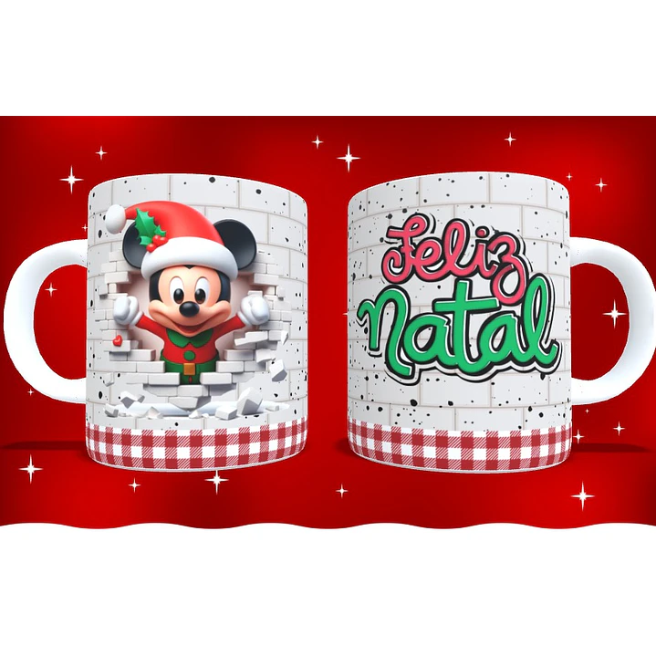 14 Artes para Caneca e Camisa Natal Mickey Arquivo em Png 4