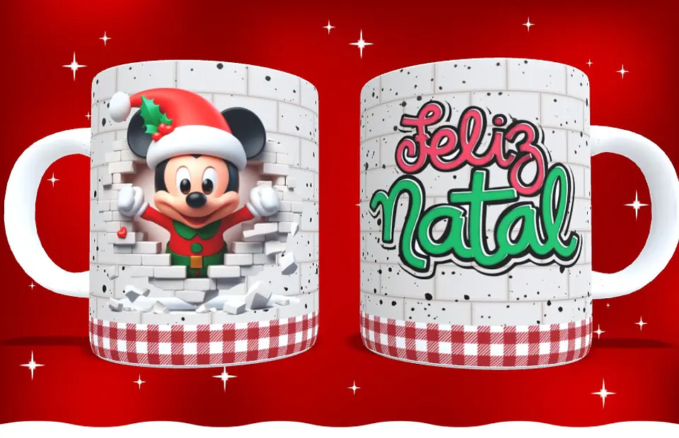 14 Artes para Caneca e Camisa Natal Mickey Arquivo em Png 4