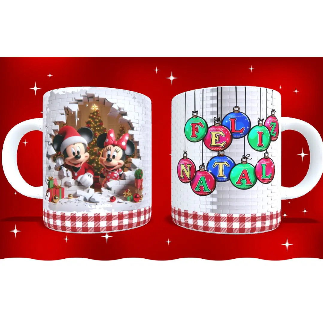 14 Artes para Caneca e Camisa Natal Mickey Arquivo em Png 7