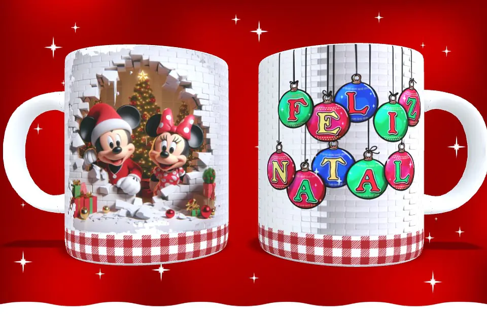 14 Artes para Caneca e Camisa Natal Mickey Arquivo em Png 7
