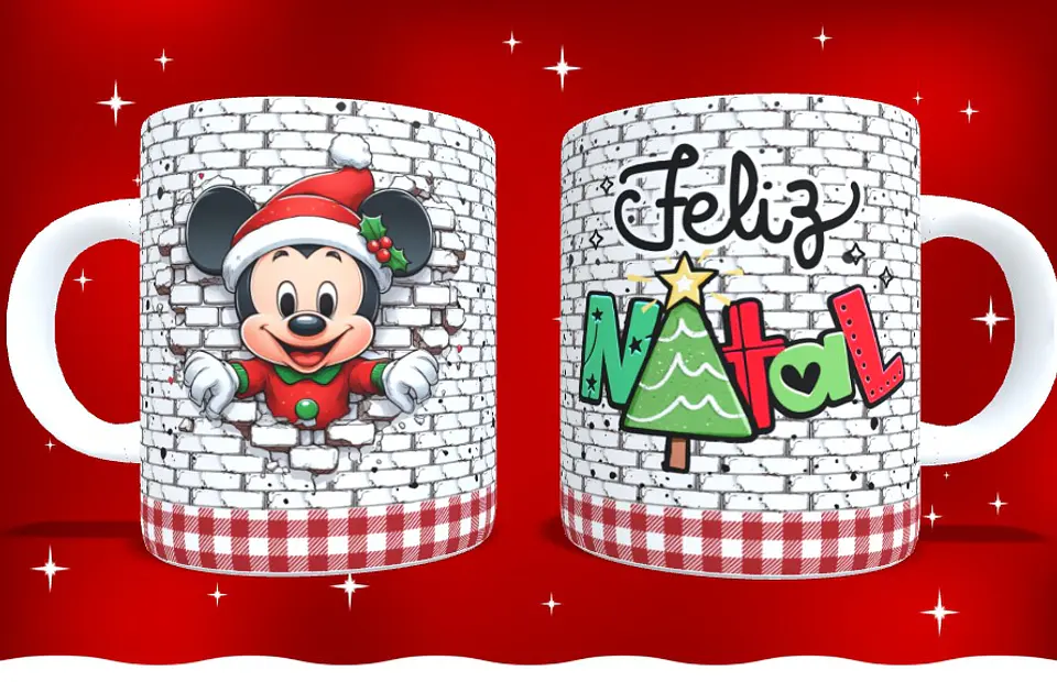 14 Artes para Caneca e Camisa Natal Mickey Arquivo em Png 8
