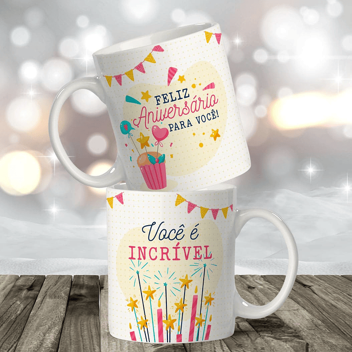 16 Artes para Caneca Aniversário Arquivo Editável  9