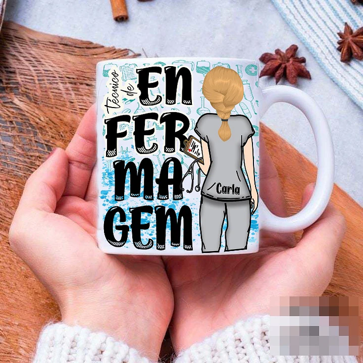 16 Artes para Caneca e Camisa Enfermagem Arquivo Editável 1