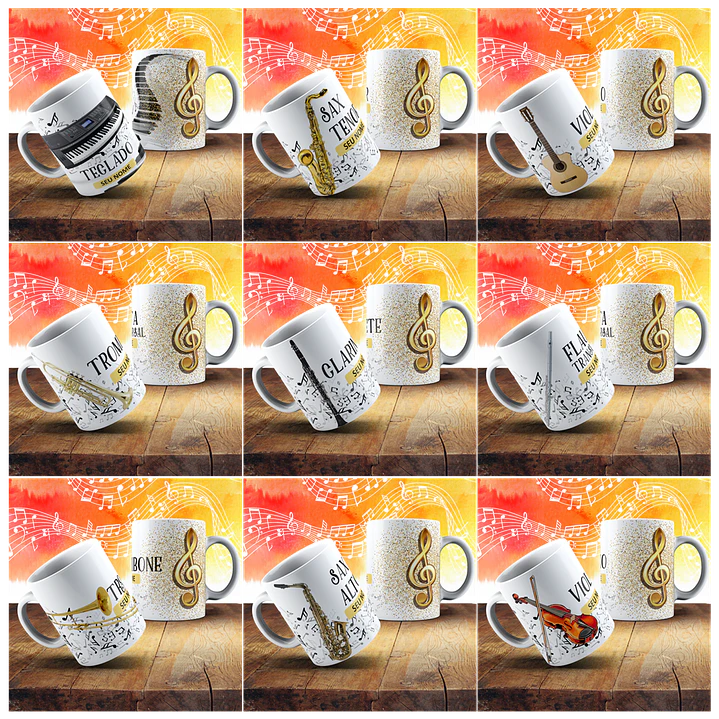 18 Artes para Caneca Instrumentos Musicais Arquivo em Jpg 2