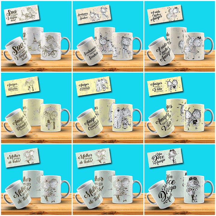 33 Artes para Caneca Amizade Amigos Arquivo em Jpg 1