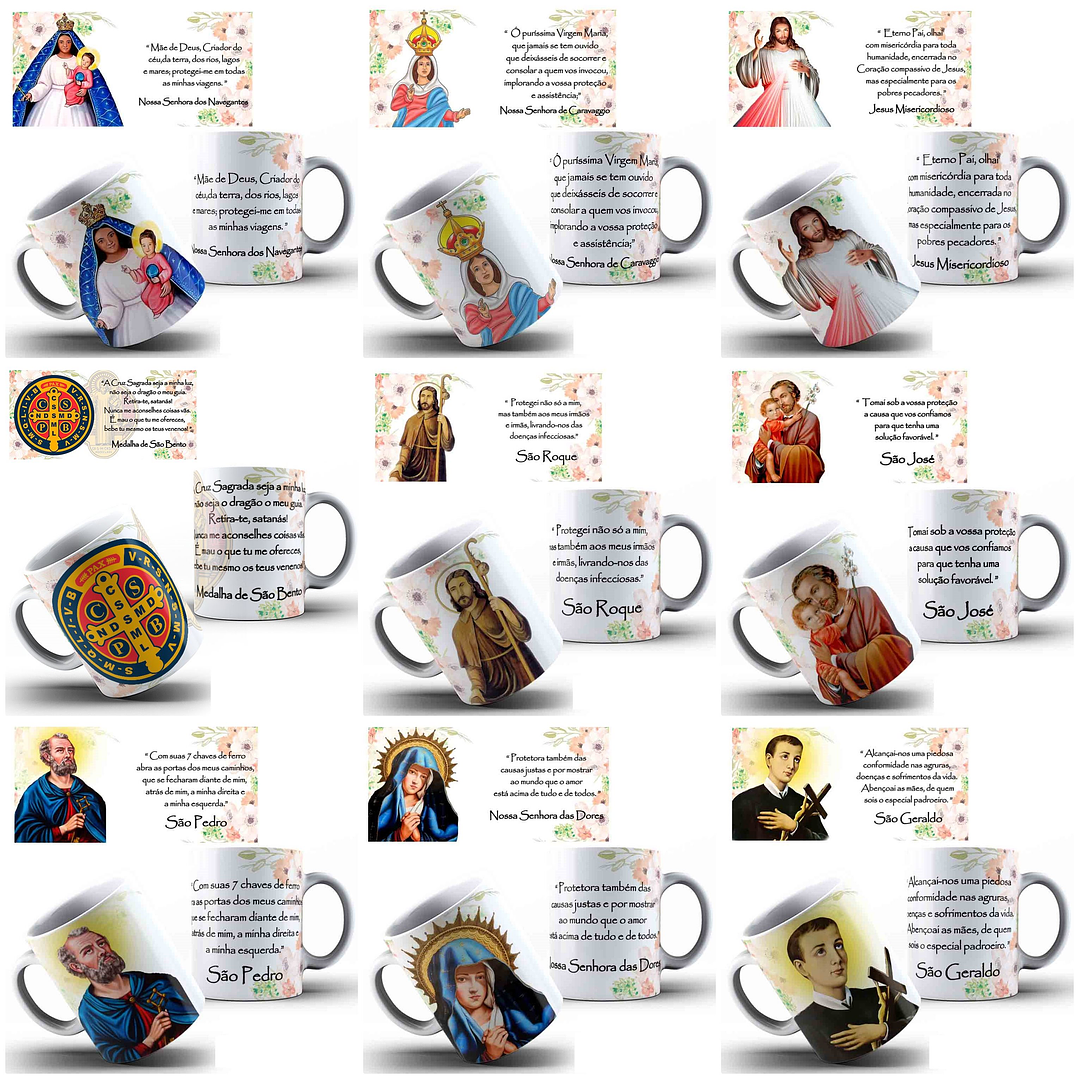 35 Artes para Caneca Santinhos Catolicos com Oração Arquivo Editável 2