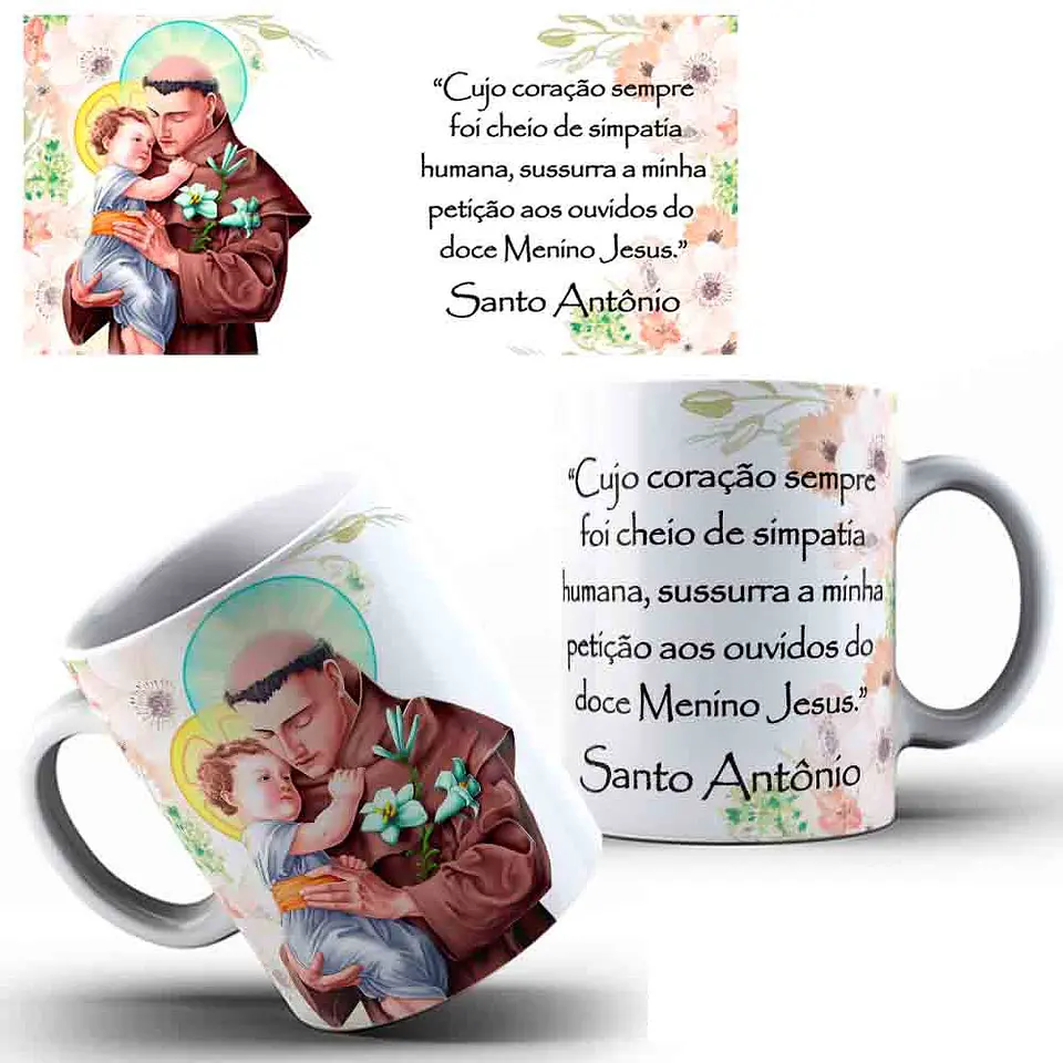 35 Artes para Caneca Santinhos Catolicos com Oração Arquivo Editável 9