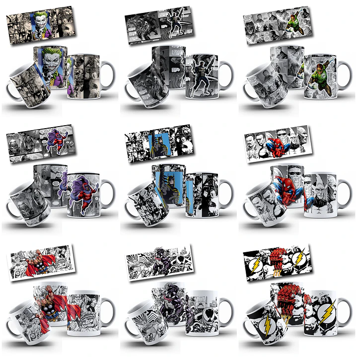 50 Artes para Caneca Super Heróis Arquivo em Jpg 5