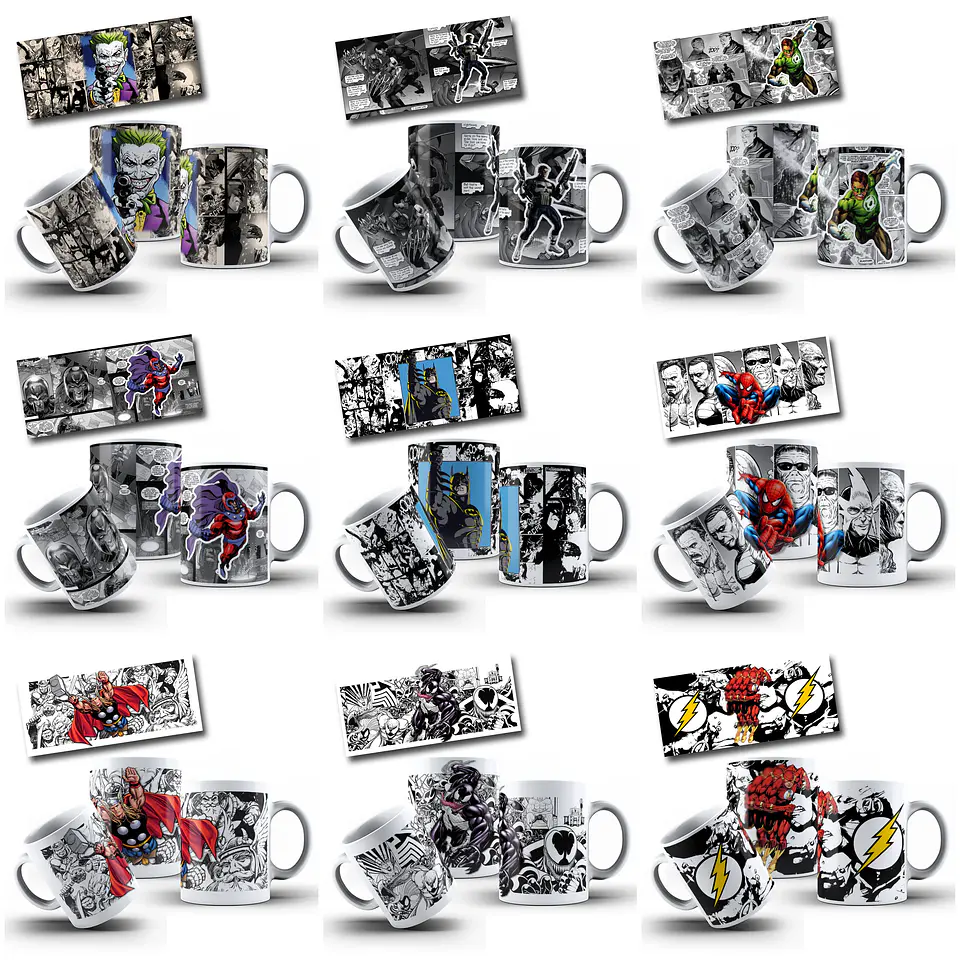 50 Artes para Caneca Super Heróis Arquivo em Jpg 5