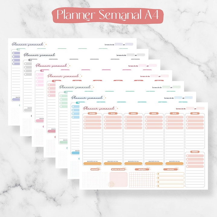 Arquivo para Planner Diário. Mensal e Semanal em Pdf  1