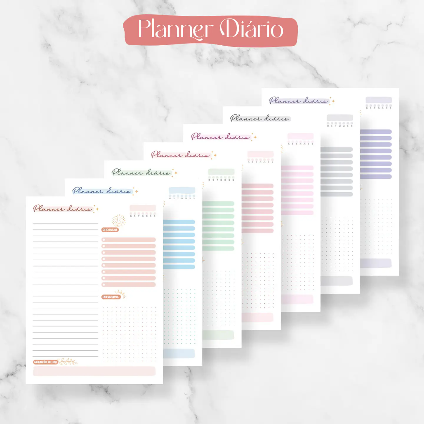 Arquivo para Planner Diário. Mensal e Semanal em Pdf  3