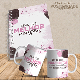 Arquivo para Capa Agendas e Caneca Positividade Arquivo Editável