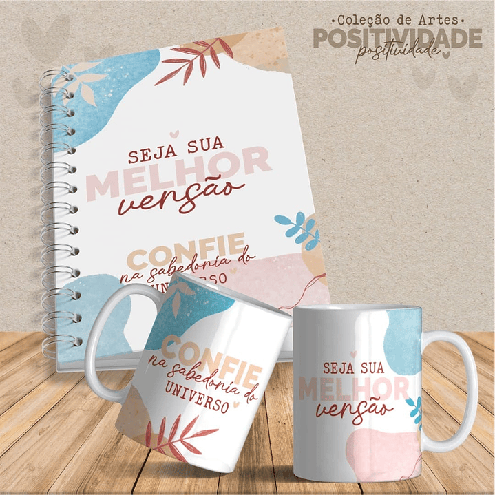 Arquivo para Capa Agendas e Caneca Positividade Arquivo Editável 6