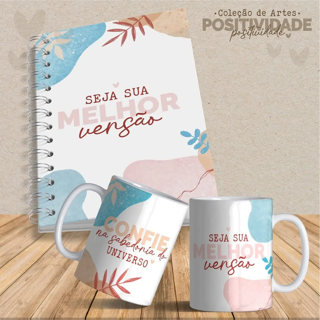 Arquivo para Capa Agendas e Caneca Positividade Arquivo Editável 9