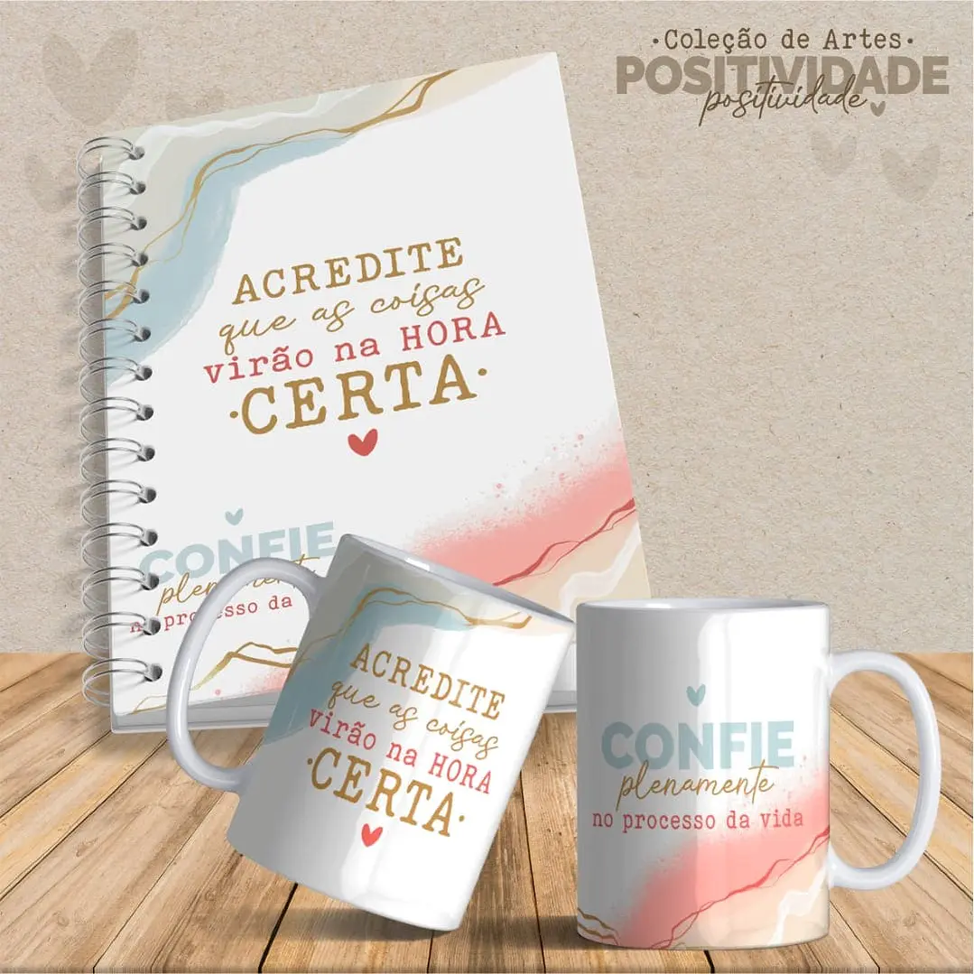 Arquivo para Capa Agendas e Caneca Positividade Arquivo Editável 11