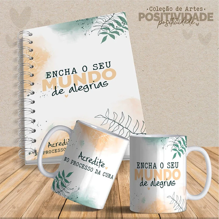 Arquivo para Capa Agendas e Caneca Positividade Arquivo Editável 15
