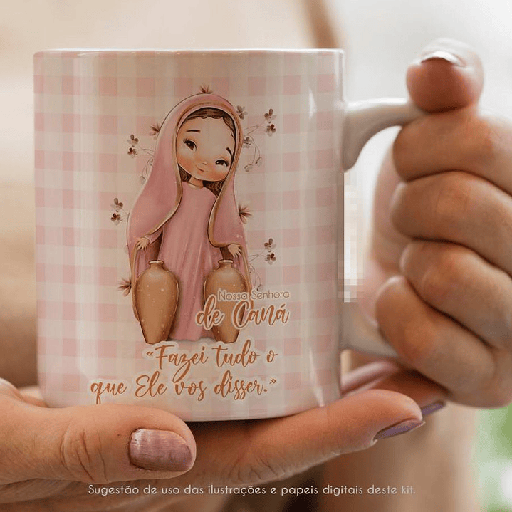 Kit Digital Nossa Senhora de Caná Aquarela em Png  2