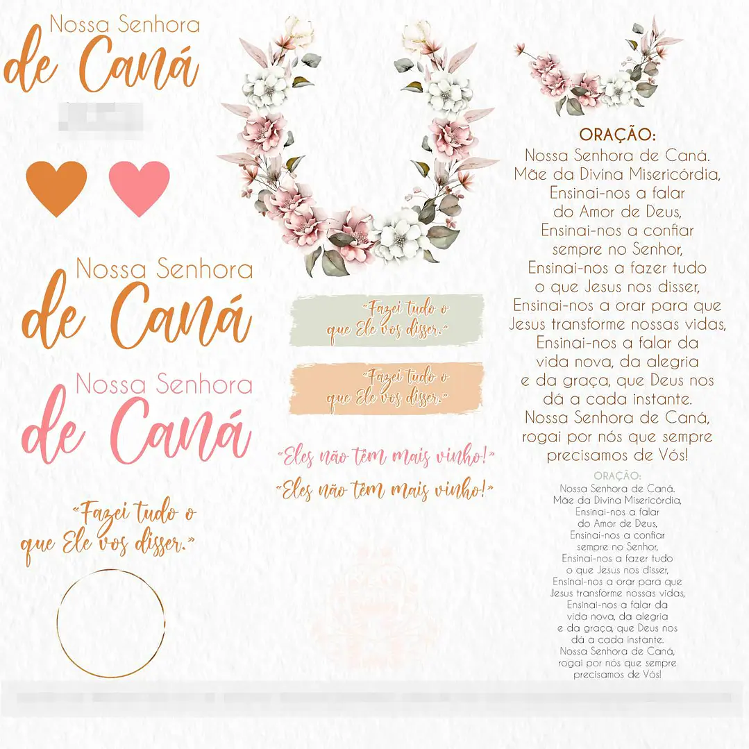 Kit Digital Nossa Senhora de Caná Aquarela em Png  4