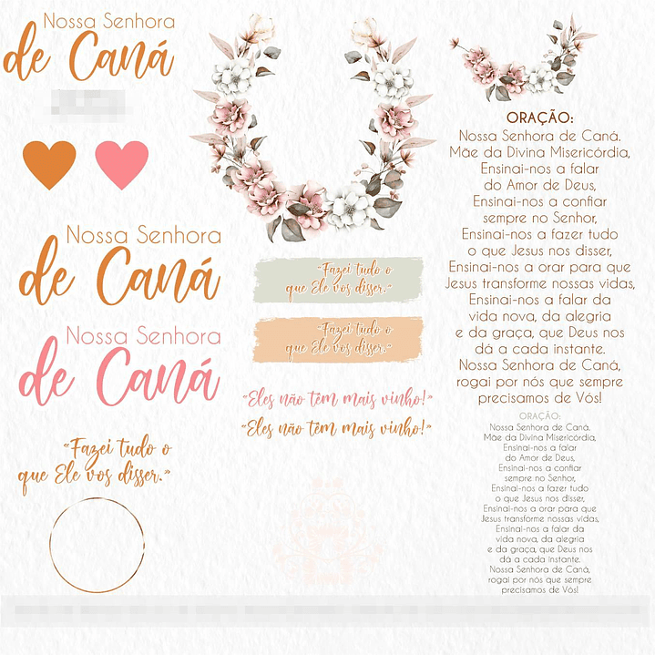 Kit Digital Nossa Senhora de Caná Aquarela em Png  4