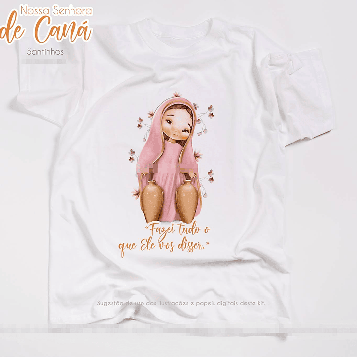 Kit Digital Nossa Senhora de Caná Aquarela em Png  6