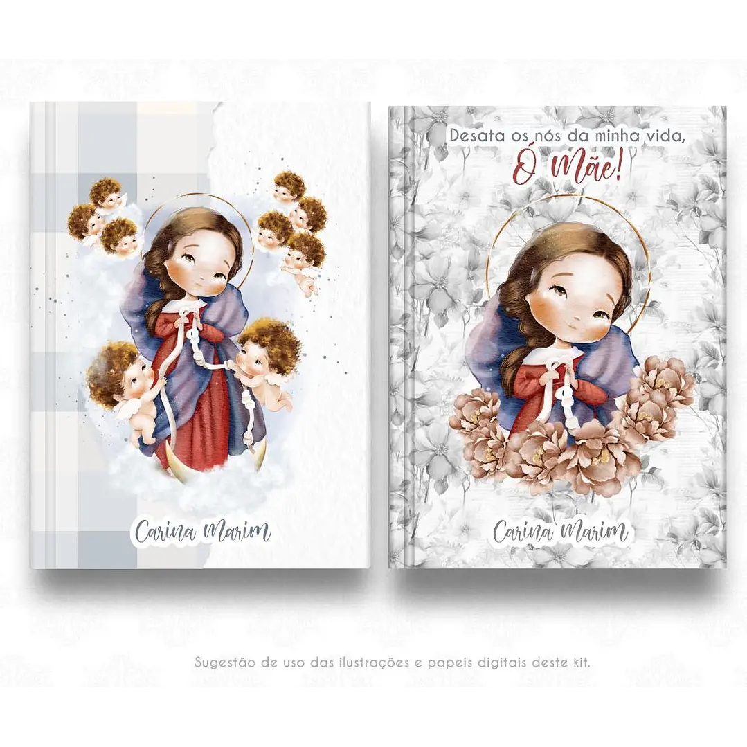 Kit Digital Nossa Senhora Desatadora de Nós Aquarela em Png   8