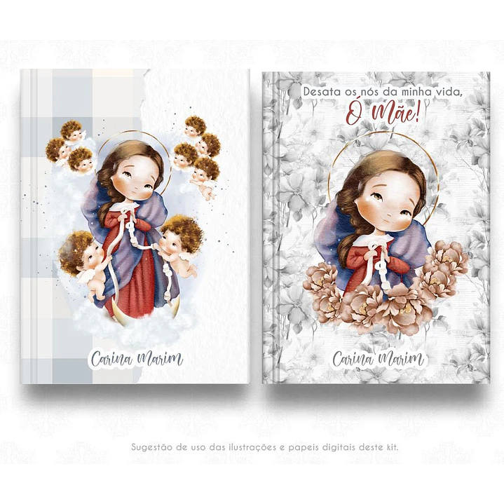 Kit Digital Nossa Senhora Desatadora de Nós Aquarela em Png   8