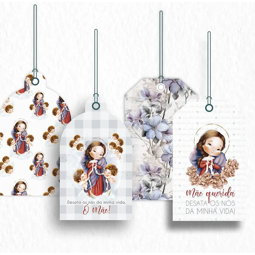 Kit Digital Nossa Senhora Desatadora de Nós Aquarela em Png   9