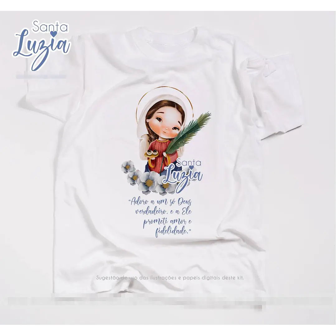 Kit Digital Santa Luzia Aquarela em Png  7