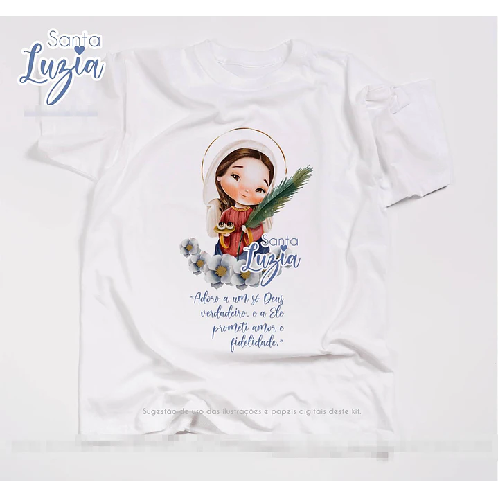 Kit Digital Santa Luzia Aquarela em Png  7