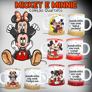 8 Artes para Caneca Mickey e Minnie Arquivo em Jpg
