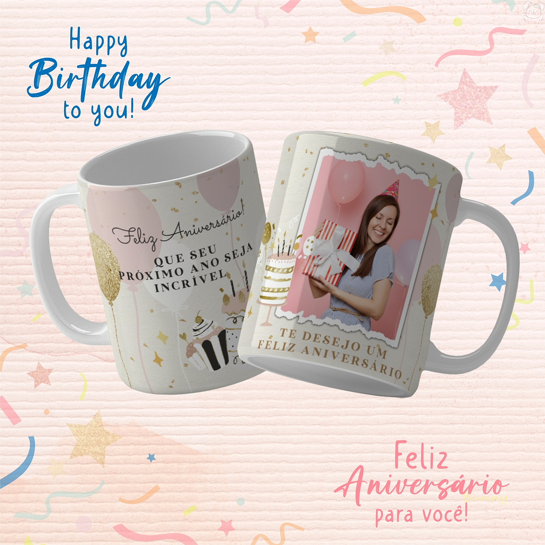 19 Artes para Caneca Aniversário Arquivo Editável 19