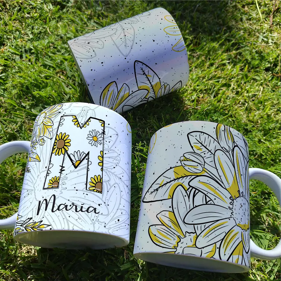 26 Artes para Caneca Alfabeto Margarida Arquivo Editável 13