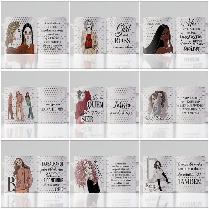 134 Artes para Caneca Dia das Mulheres Arquivo em Jpg  2