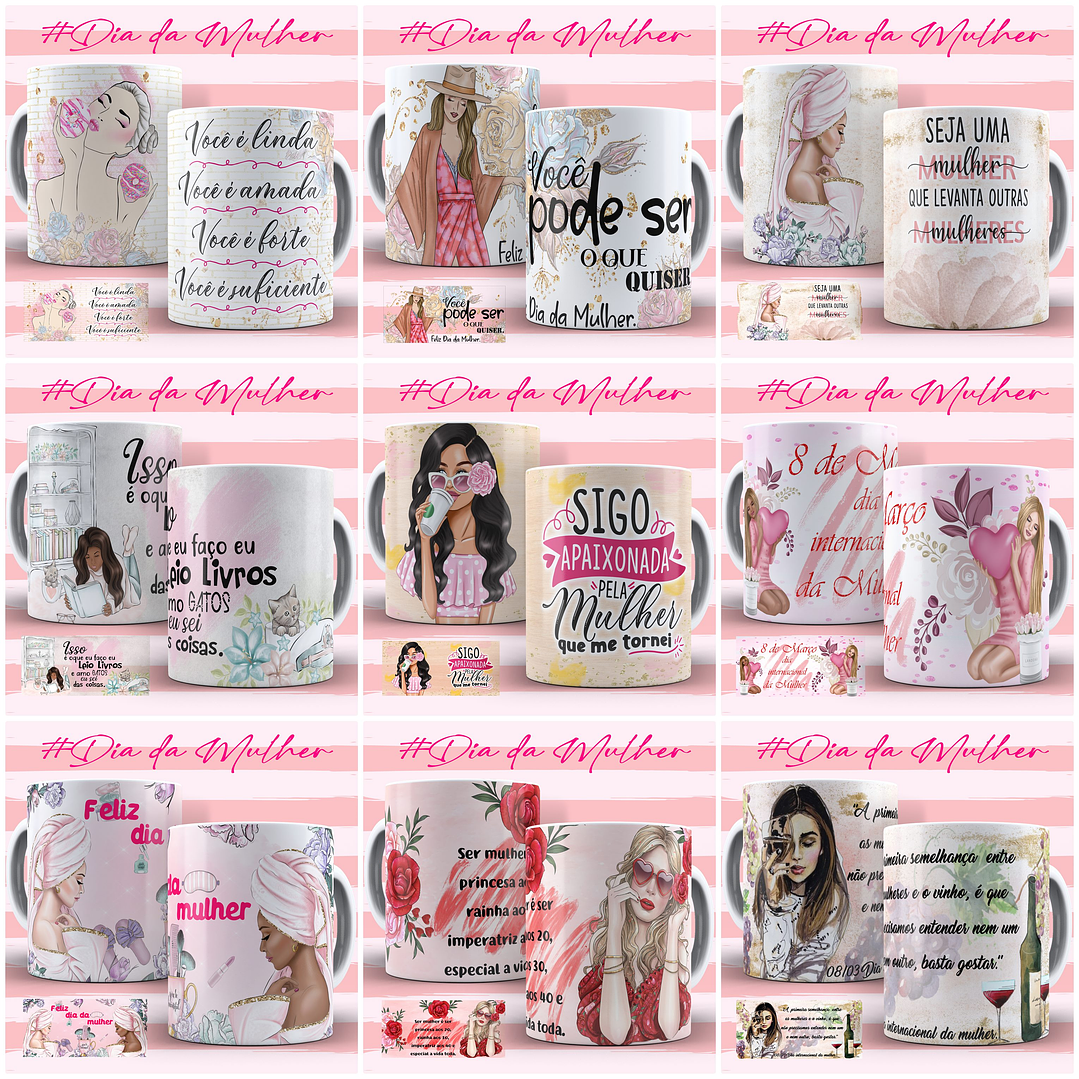 134 Artes para Caneca Dia das Mulheres Arquivo em Jpg  3