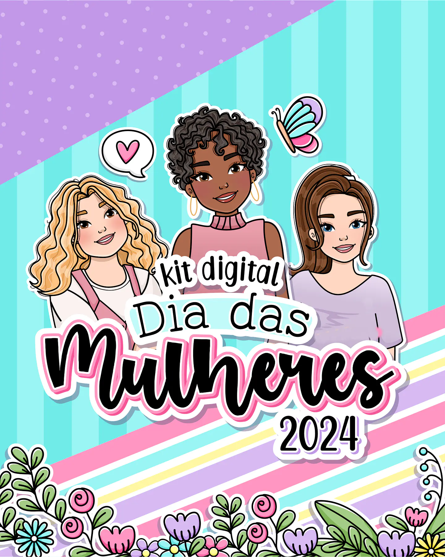 Kit Digital Dia das Mulheres 2024 Arquivos em Png 1