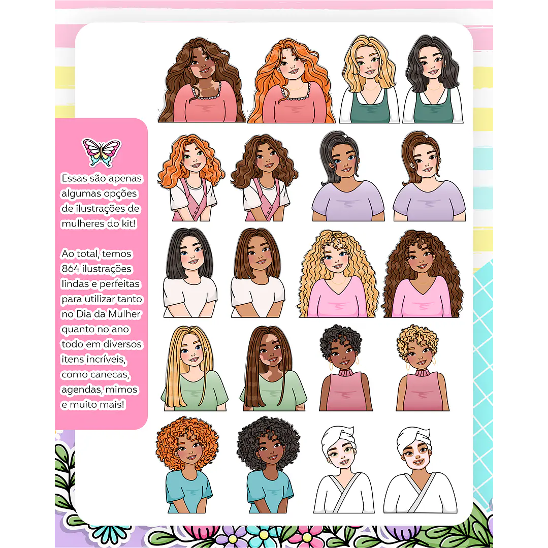 Kit Digital Dia das Mulheres 2024 Arquivos em Png 2
