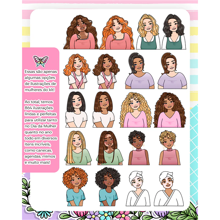 Kit Digital Dia das Mulheres 2024 Arquivos em Png 2