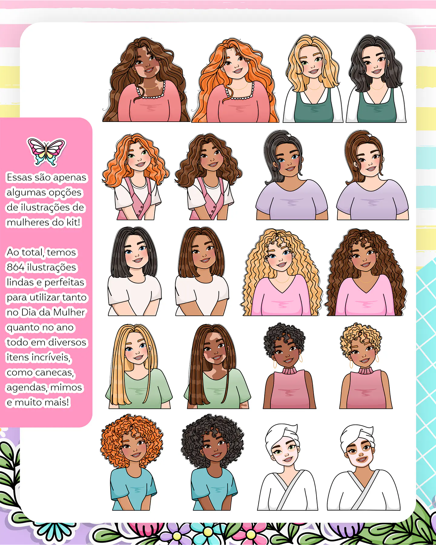 Kit Digital Dia das Mulheres 2024 Arquivos em Png 2