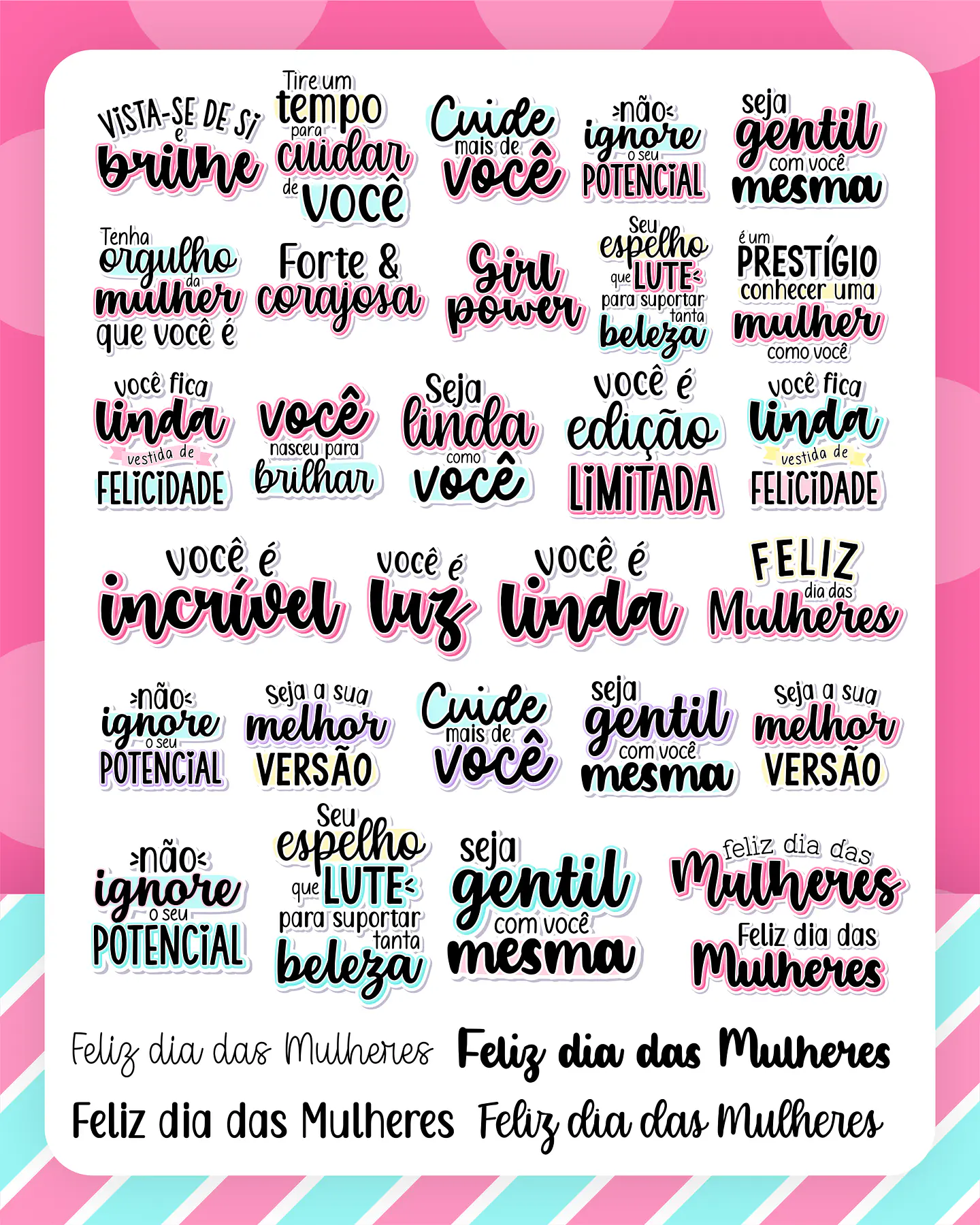 Kit Digital Dia das Mulheres 2024 Arquivos em Png 3