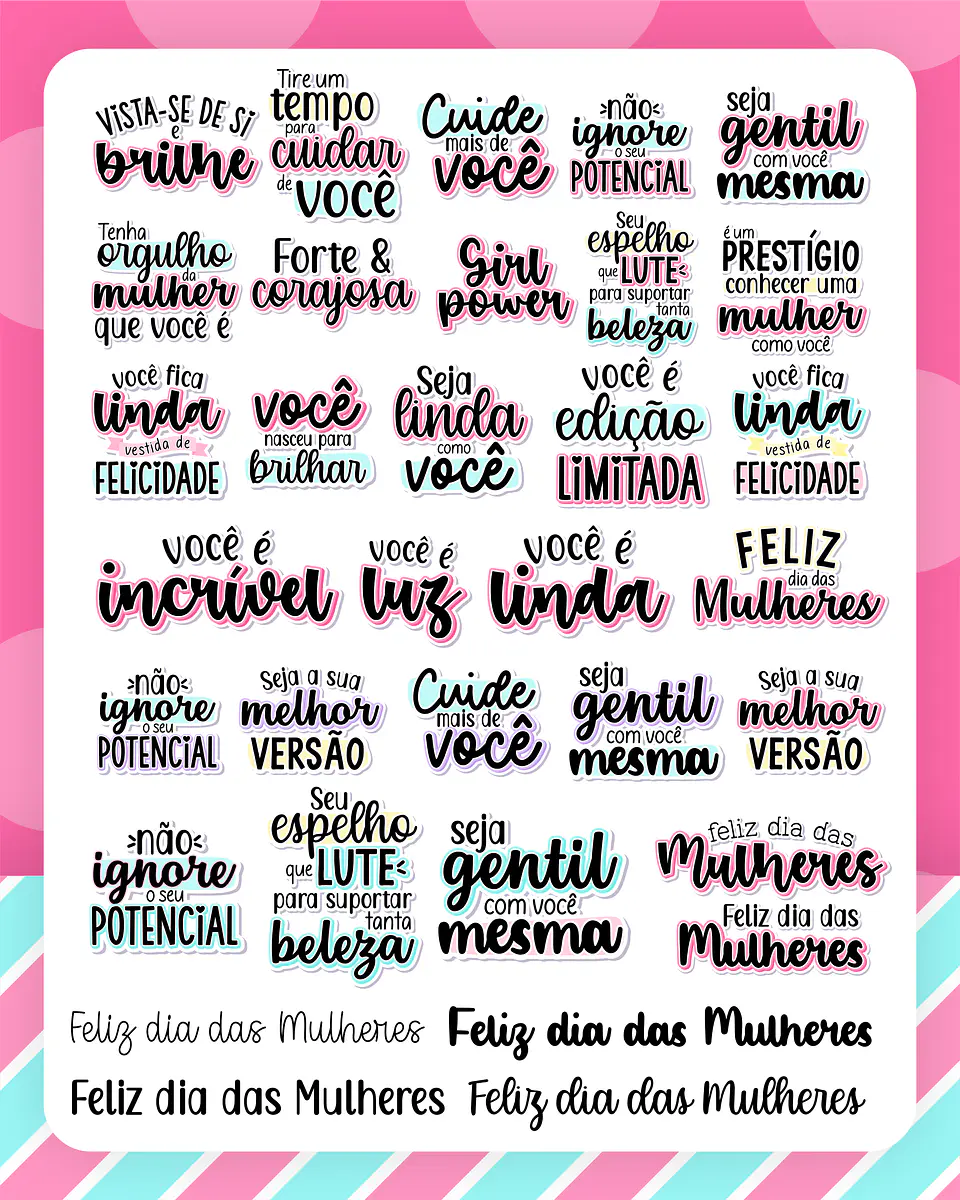 Kit Digital Dia das Mulheres 2024 Arquivos em Png 3