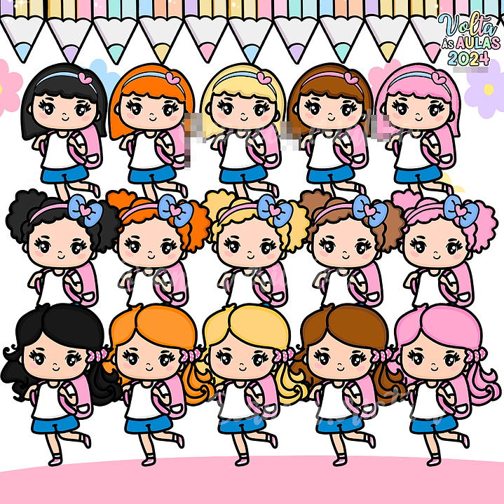 Kit Digital Menininhas Fofas Volta as Aulas Arquivos em Png  2