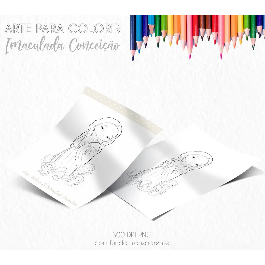 Kit Digital Santinhos para Colorir Arquivos em Png 2