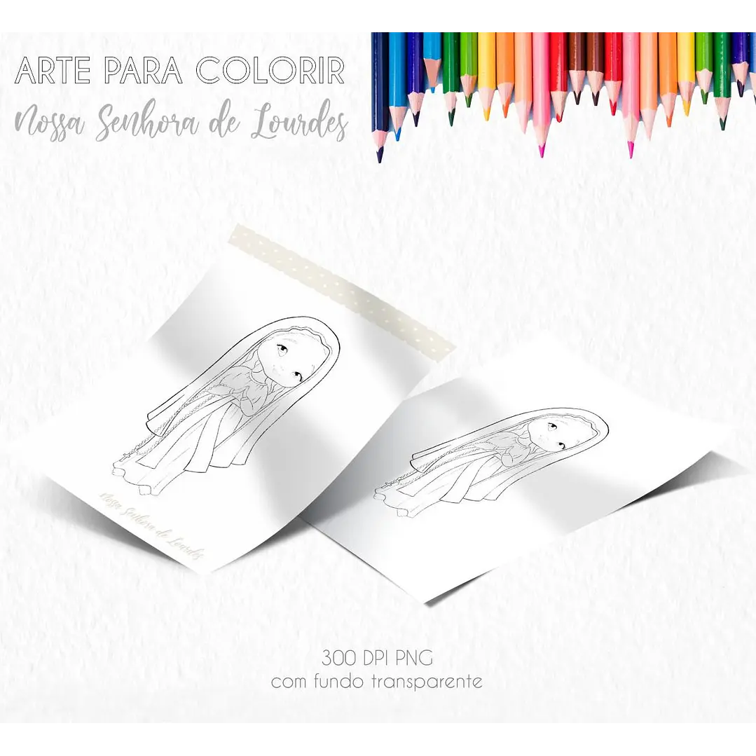 Kit Digital Santinhos para Colorir Arquivos em Png 3